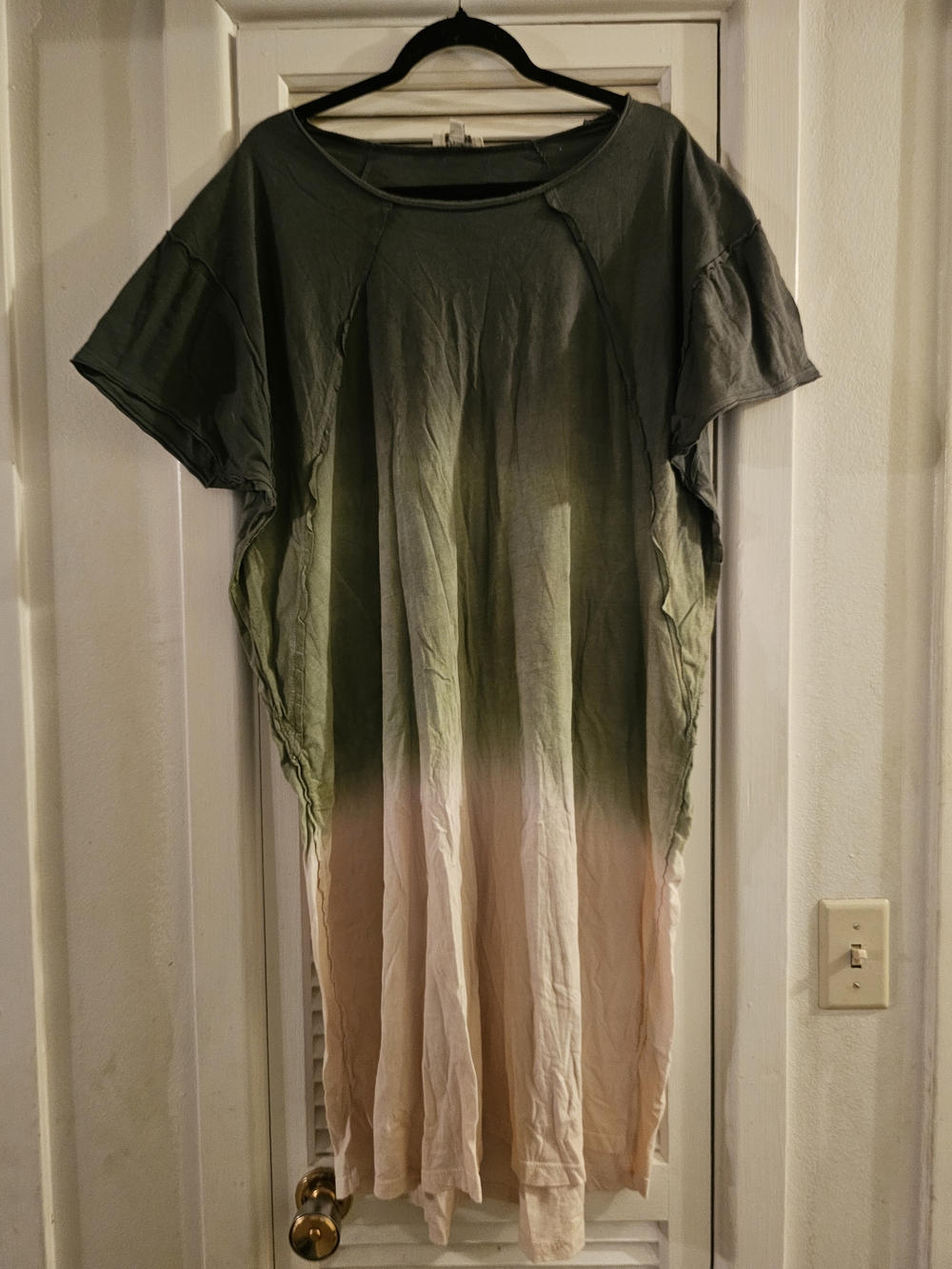3/$13 Umgee Olive Green to Cream Ombre Maxi Dress